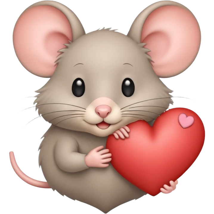beige heart with mouse emoji