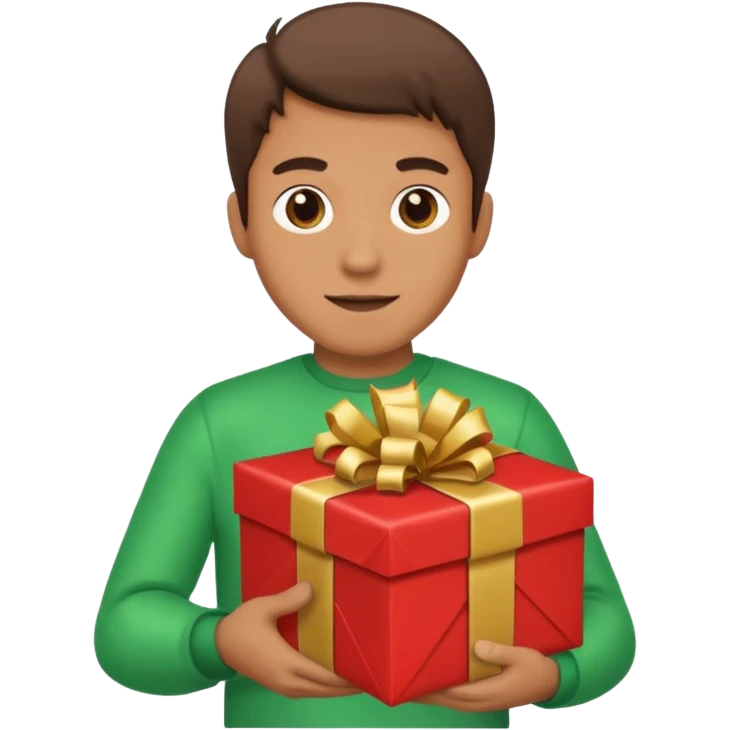 man with a gift in his hands emoji