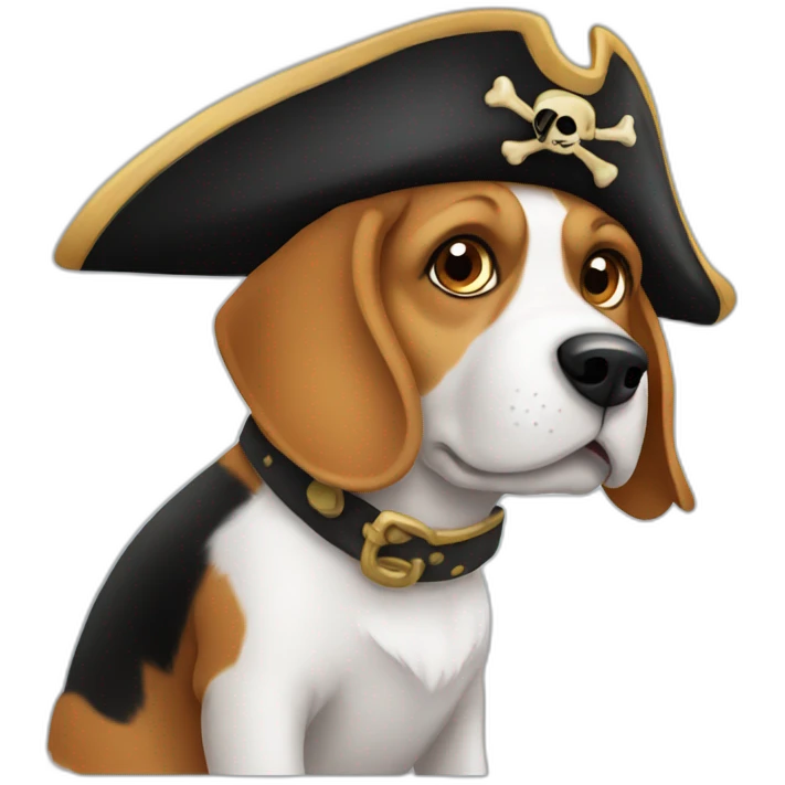 pirate hat happy beagle emoji
