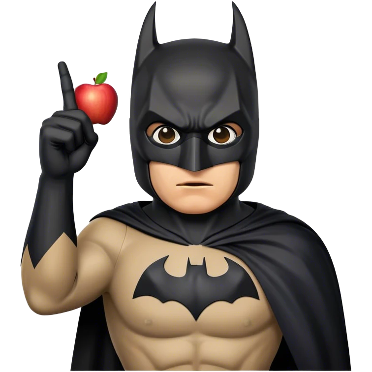 Batman with his mask on Holding up a middle finger, Apple Emoji Style  emoji