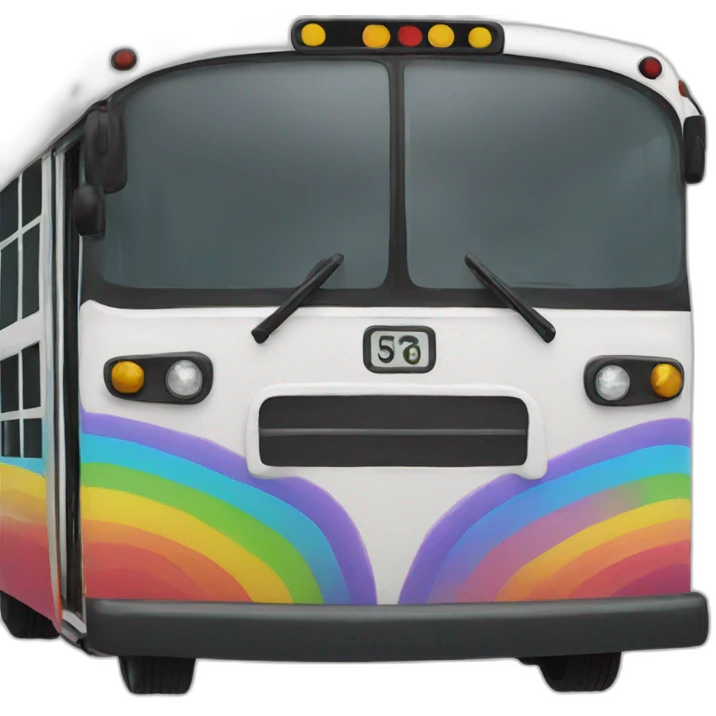 Bus rainbow emoji