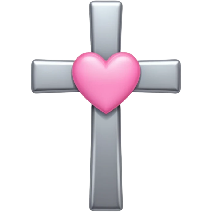 Latin Cross + Pink heart emoji