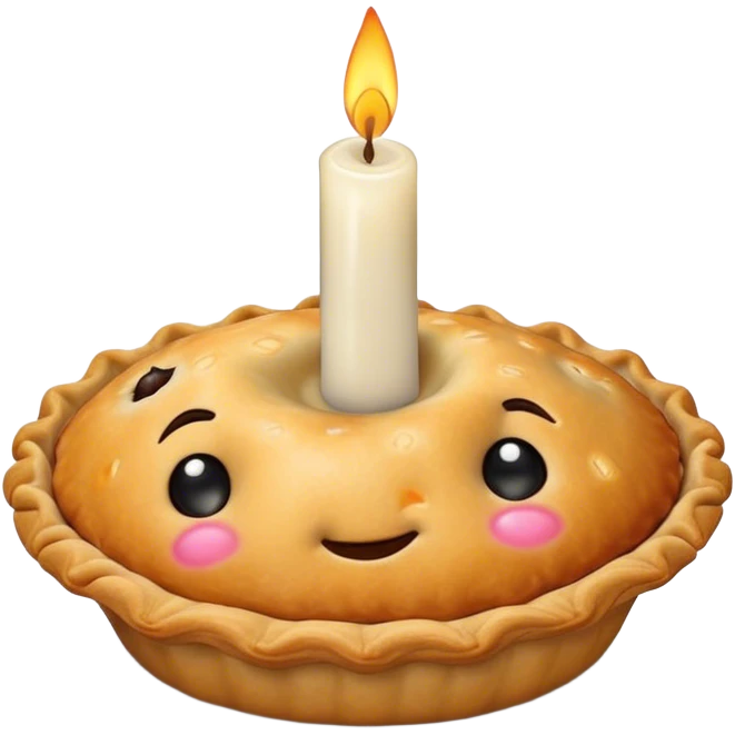 hand pie with candle emoji