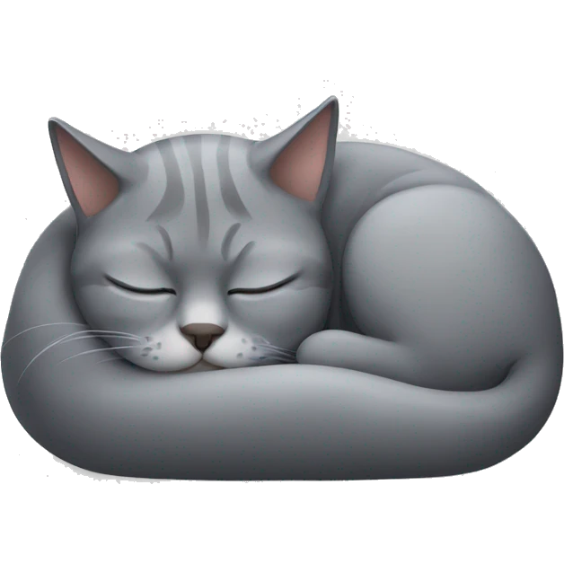 sleeping gray cat emoji