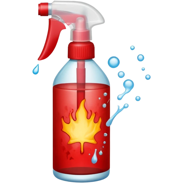 a spray bottle spritzing onto a burn wound. emoji