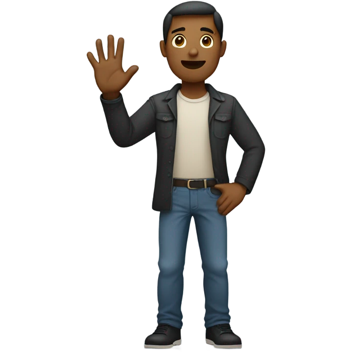Man holding right hand emoji