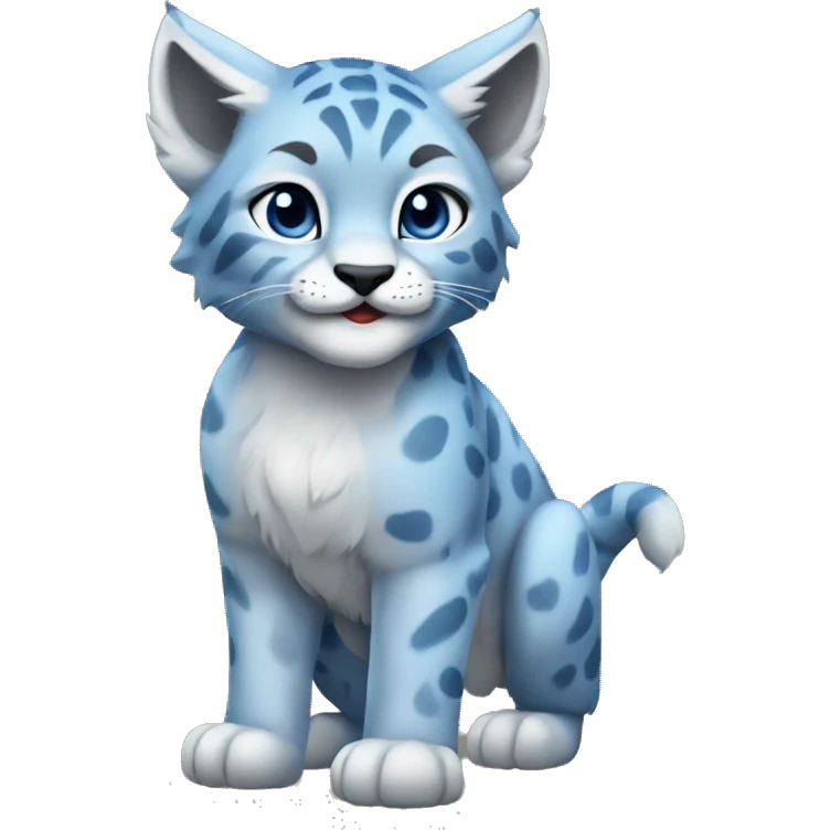 A blue lynx cub full body emoji