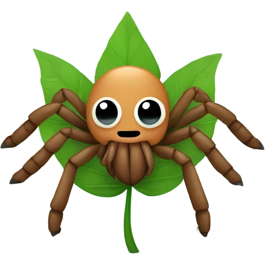 tarantula holding green leaf emoji