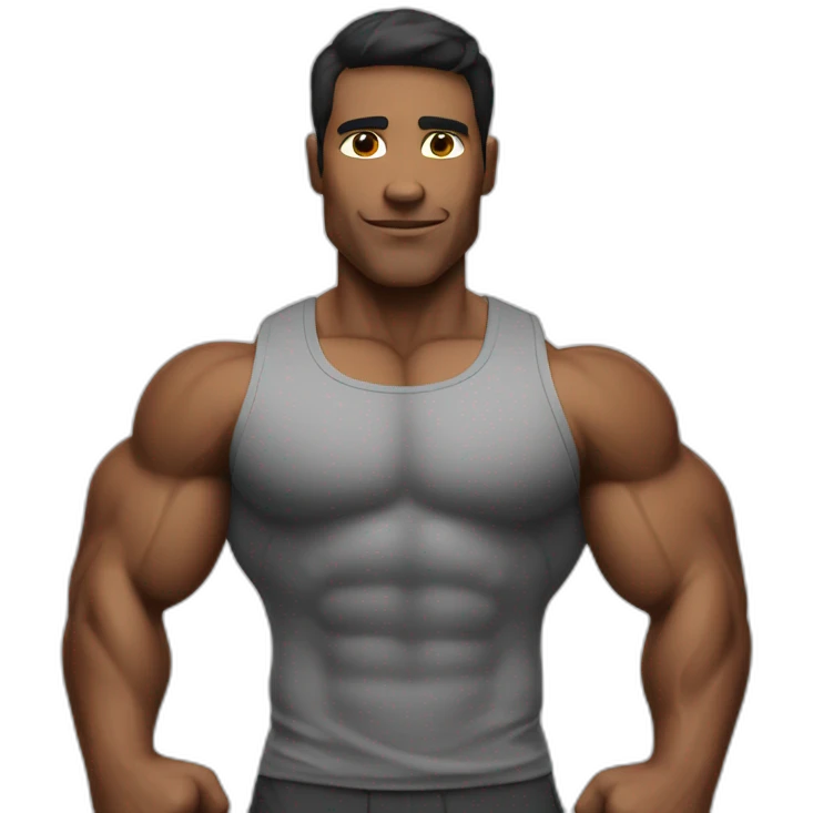 a smart bodybuilder emoji