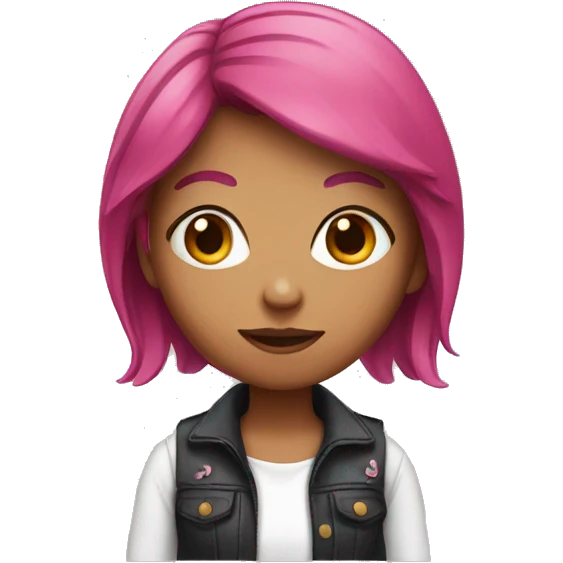 girl with dark pink hair  emoji