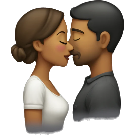 Man kisses woman emoji