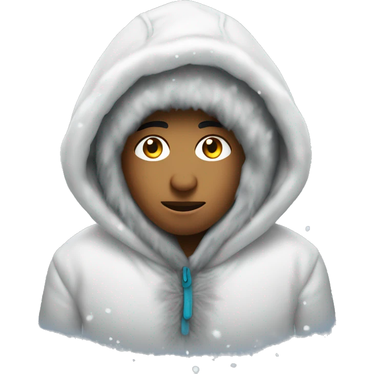 Eskimo in a hood covered with snow emoji