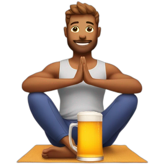 Yoga drinking a beer 🍺  emoji