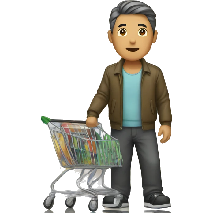 asian man shopping emoji