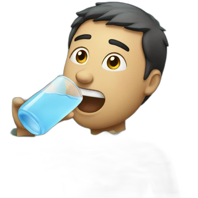 Man drinking water from flooding water emoji
