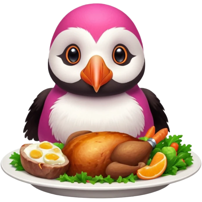 pink puffin roast dinner emoji