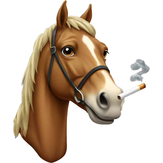 horse smoking a cig emoji