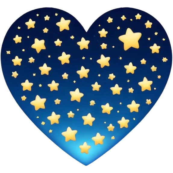 heart with a night sky gradient and tiny stars scattered, midnight theme emoji