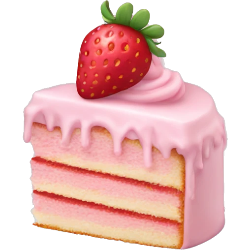 pastel pink strawberry cake emoji