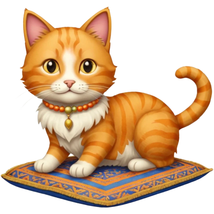cat suffer on flying carpet emoji