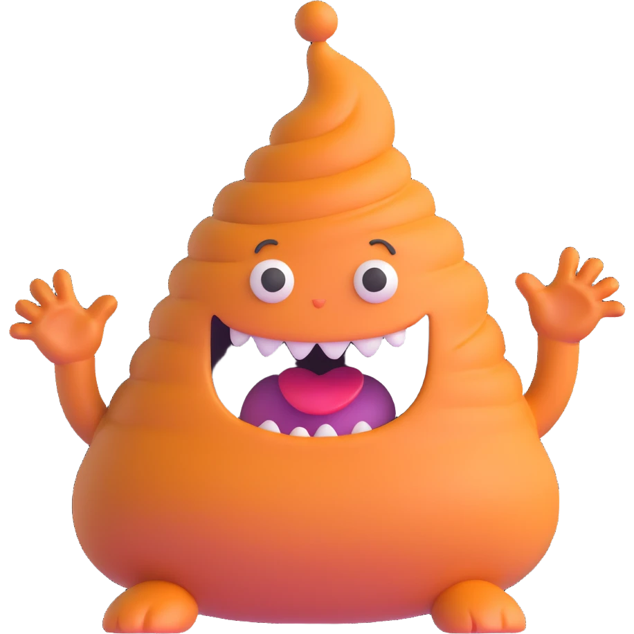 playful expression poop monster emoji