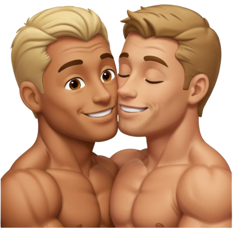 make 2 seductive men kissing emoji