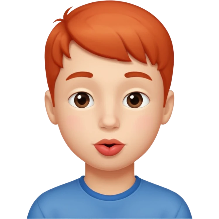 boy with a kiss on his cheek emoji