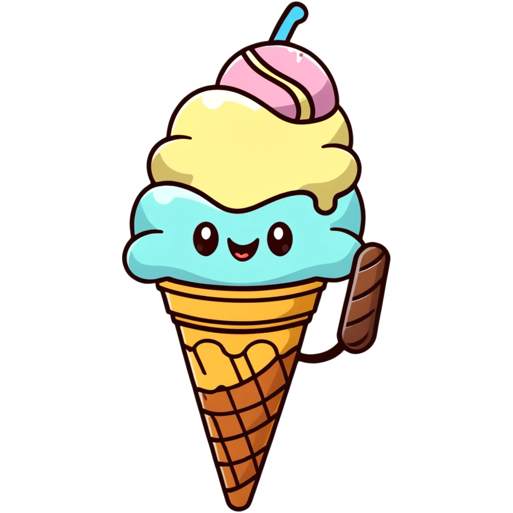 Coffee bean eating ice cream  emoji
