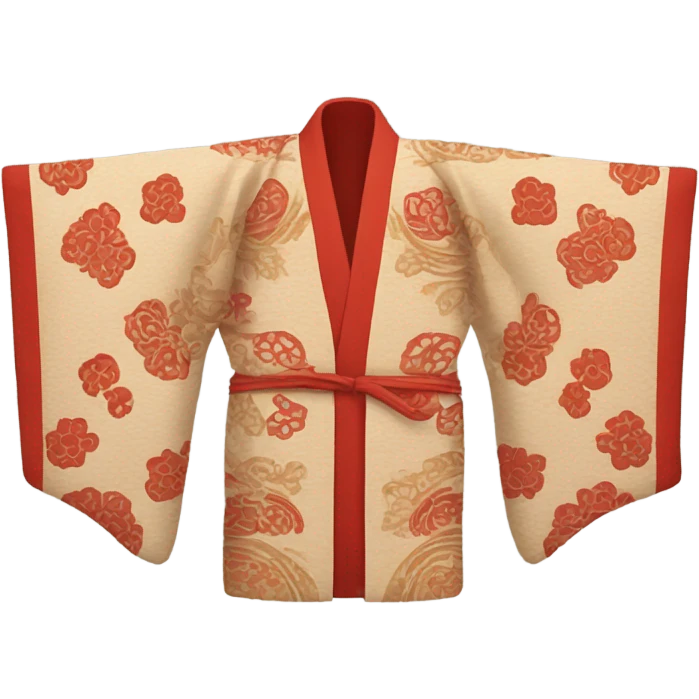 kimono red beige emoji