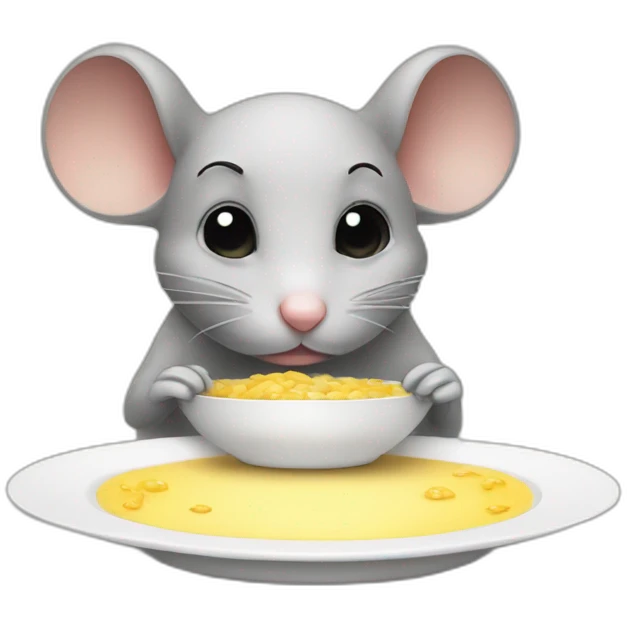 cute sad mouse looking at an empty plate emoji