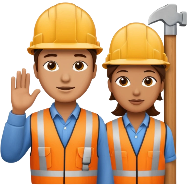 House with construction workers  emoji