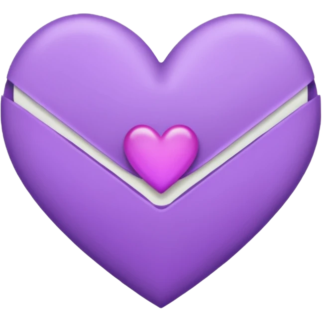 IOS's love letter emoji but with a purple heart instead of a red heart, closed but the letter is white and the heart is purple emoji