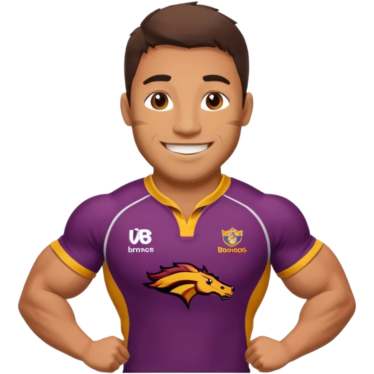 Joueur de rugby avec le maillot des Brisbane broncos emoji