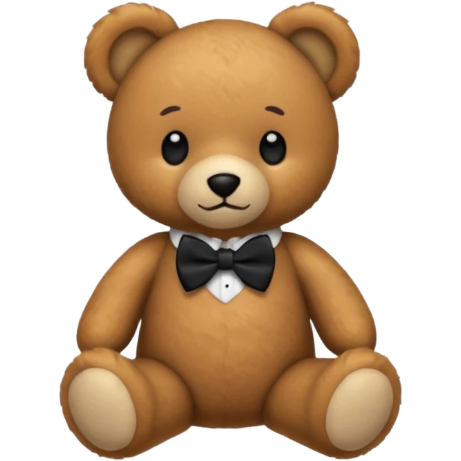 Teddy bear with black bow tie emoji