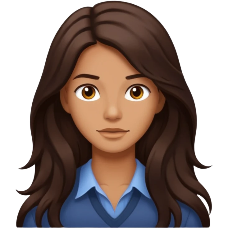 Spectacular Smith with long dark brown hair, tan skin emoji