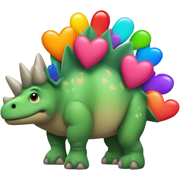 Stegosaurus with hearts emoji