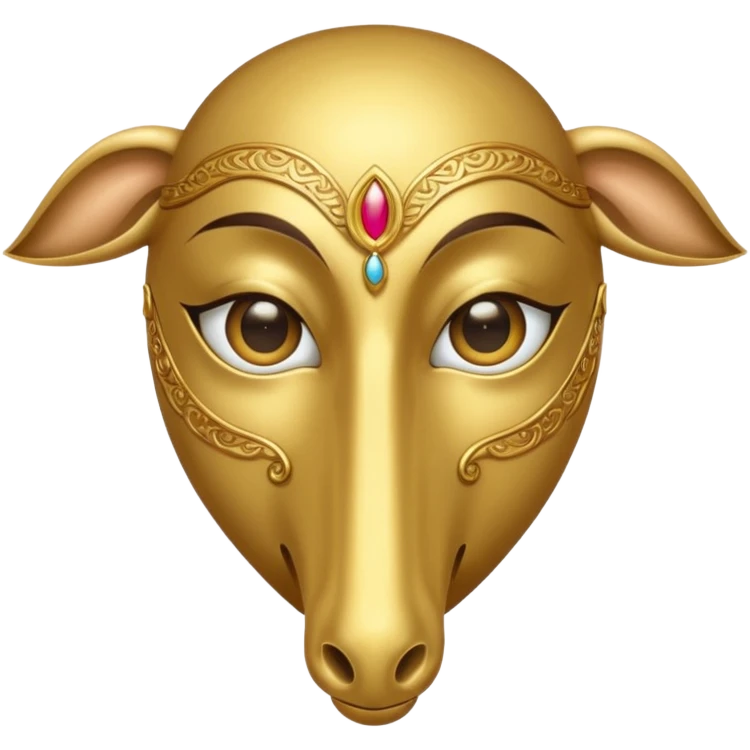 Gold mask covering only eyes with a long nose emoji