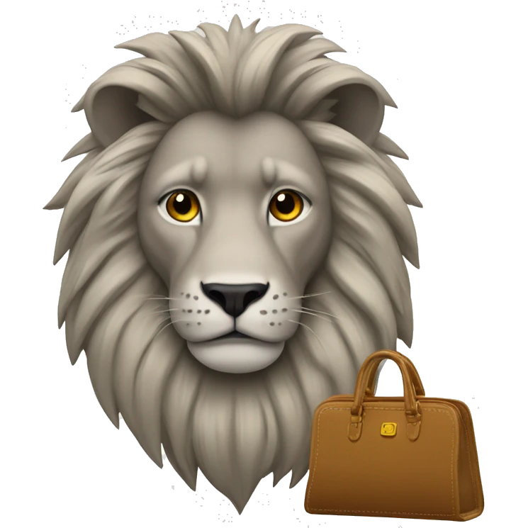 Cara de león con cartera emoji