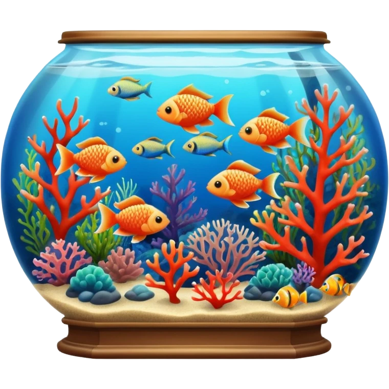 aquarium vintage with fish and coral inside emoji