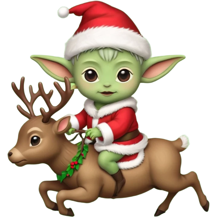 baby yoda riding eindeer christmas emoji