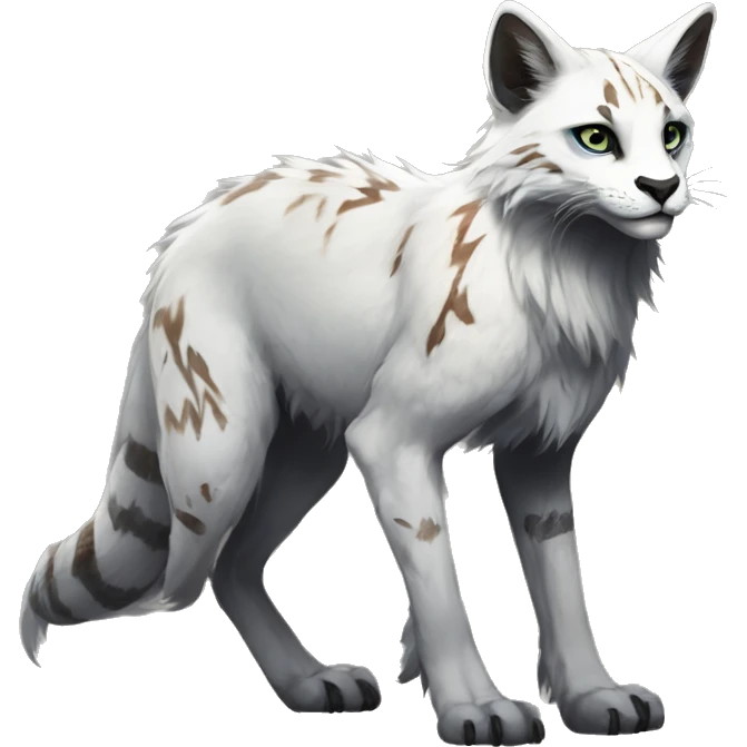 Modern Feral Rare Fantasy Vernid-Trico-species by LiLaiRa, markings, full body emoji