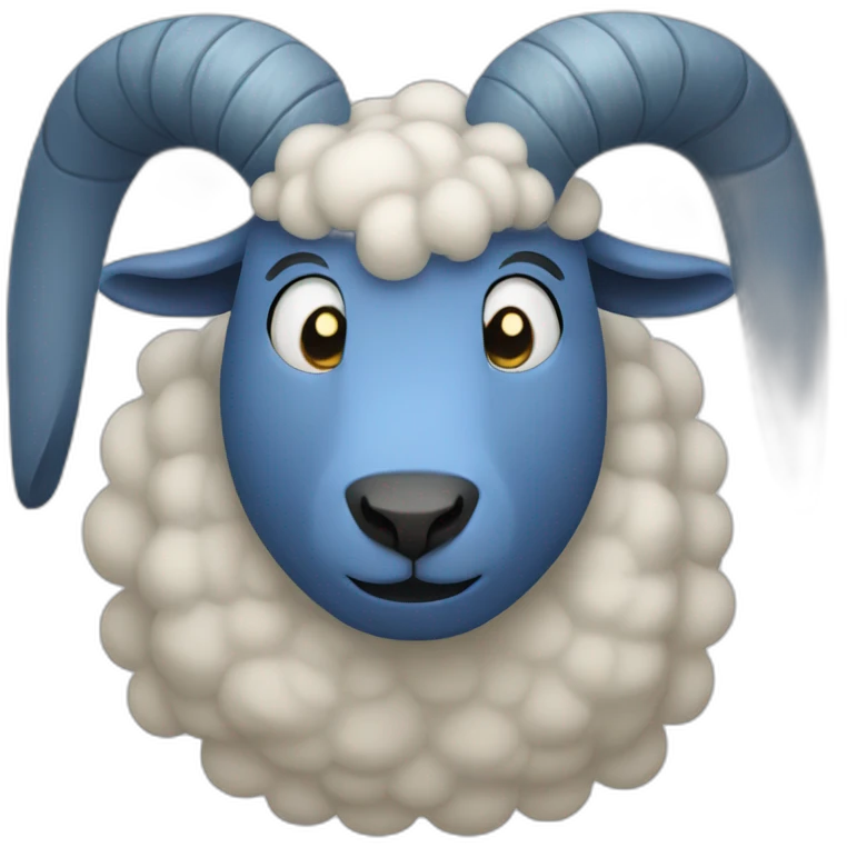 Blue sheep with small horns emoji