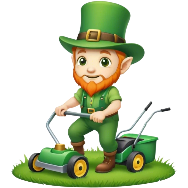 Leprechaun mowing  emoji