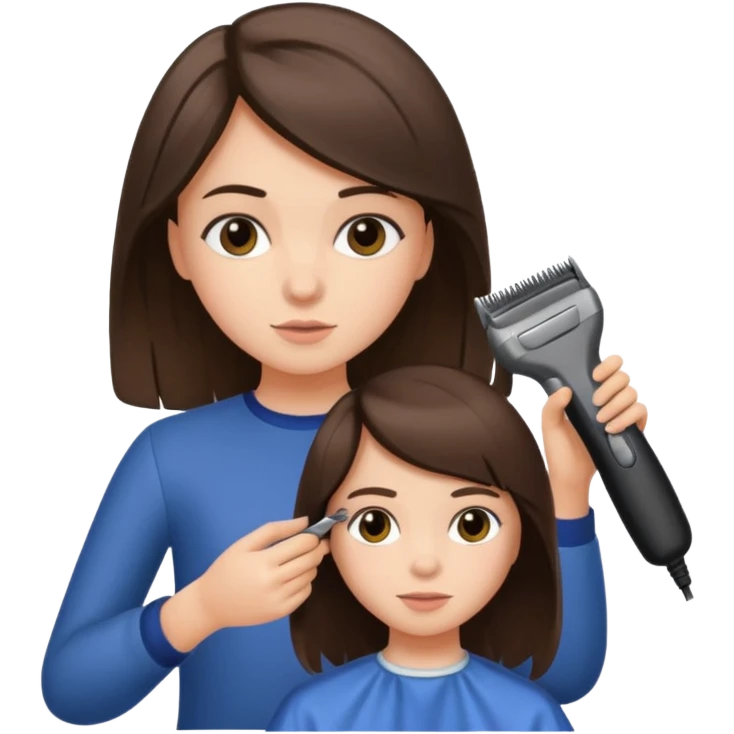 Teeen brunette girl getting her hair cut emoji