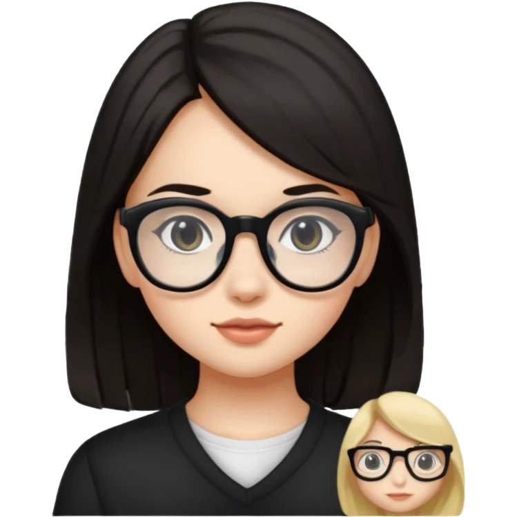 ragazzina di 16 anni mora con occhiali neri emoji