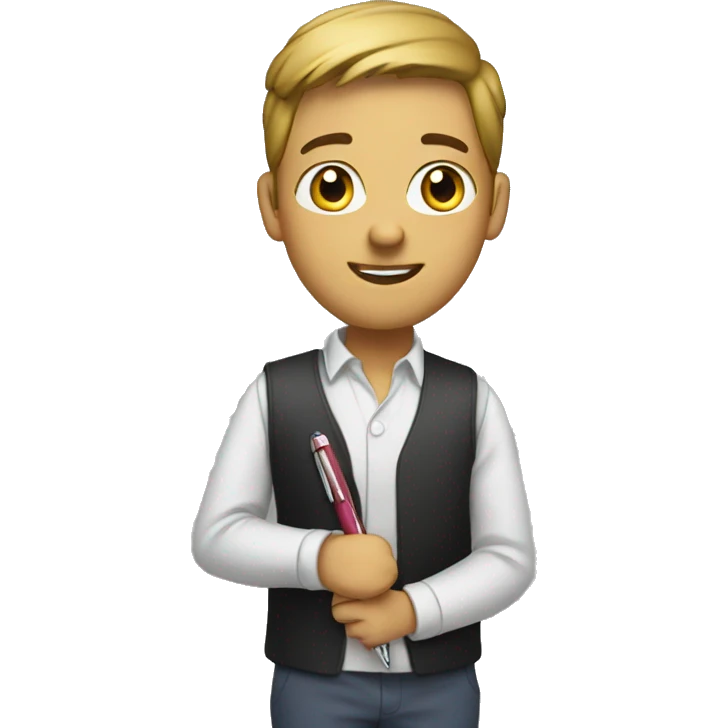 student with pen emoji