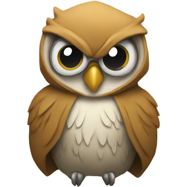 Angry owl with a hoodie emoji