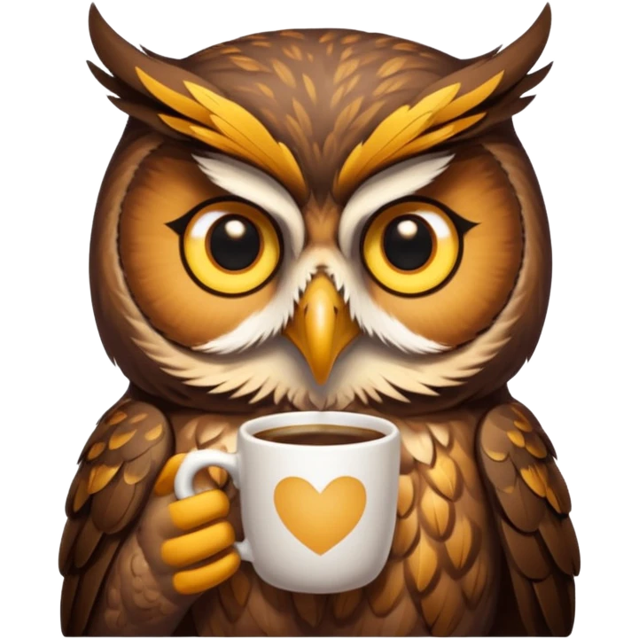 kahve içen baykuş  emoji