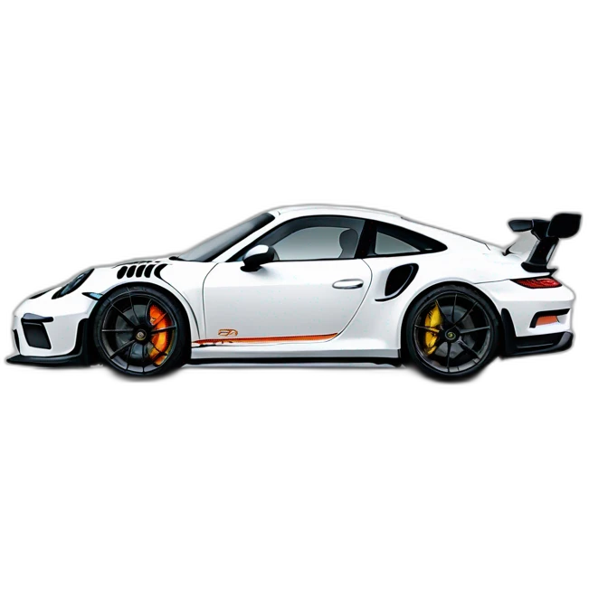 white porcshe GT3RS driving to the right emoji