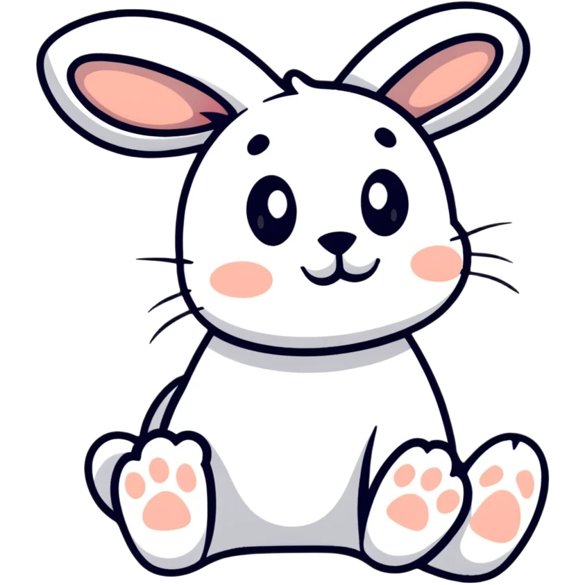 cutest bunny ever with tiny paws and floppy ears emoji